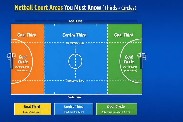 Netball Court Areas You Must Know (Thirds + Circles)