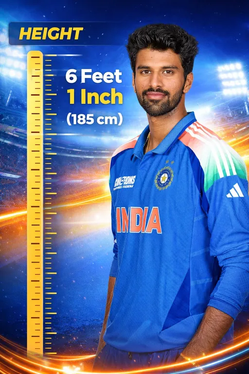 washington sundar height in feet