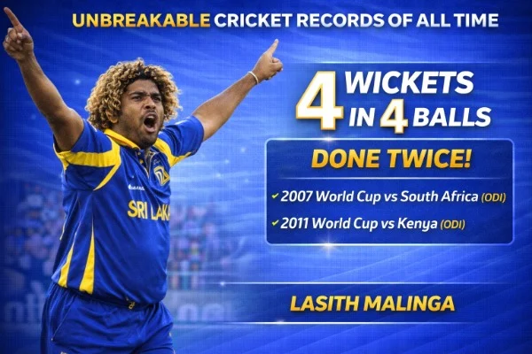 Lasith Malinga's 4 Wickets in 4 Balls  Done Twice!