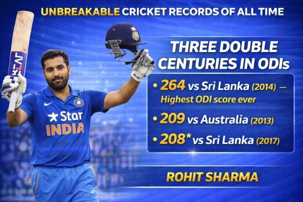 Rohit Sharma's Three Double Centuries in ODIs