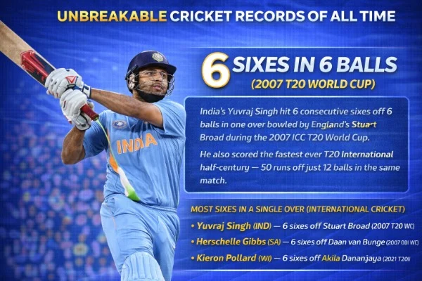 Yuvraj Singh's 6 Sixes in 6 Balls (2007 T20 World Cup)