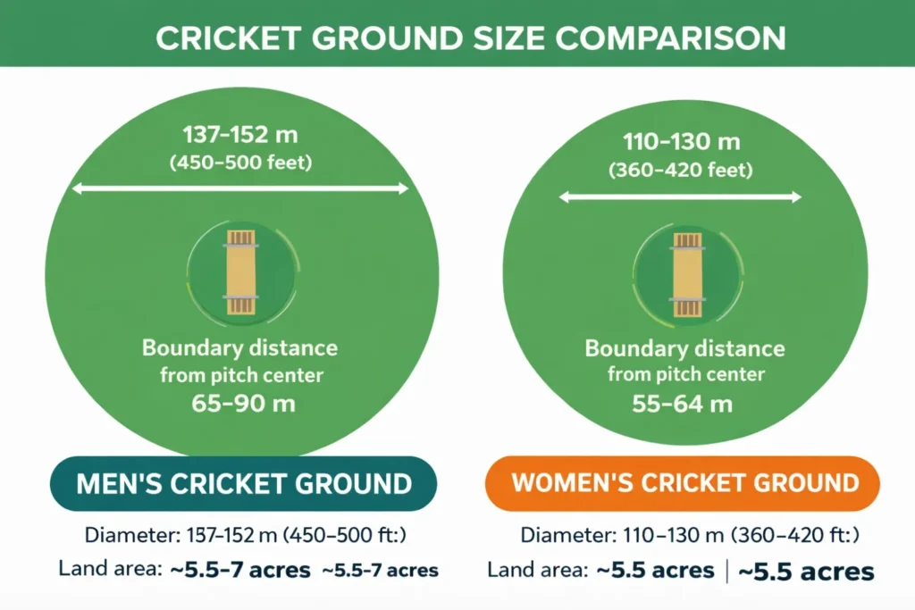 Overall Cricket Ground Size