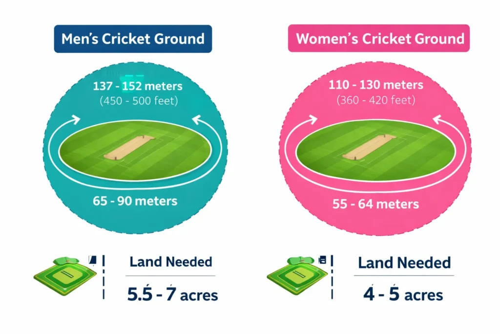 Overall Cricket Ground Size