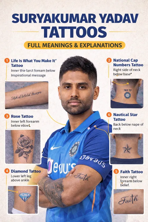 Suryakumar Yadav Tattoos