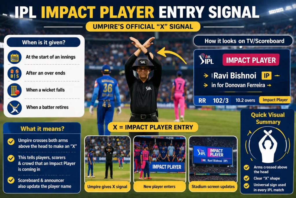 Umpire Signal for IPL Impact Player