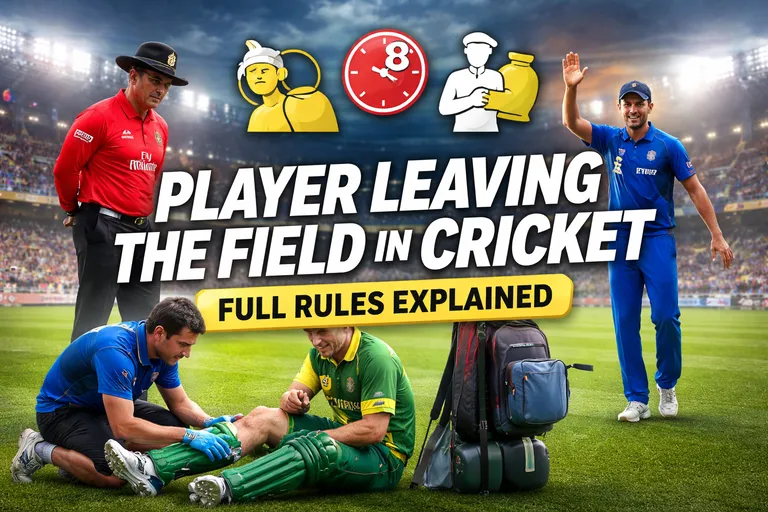 player leaving the field in cricket
